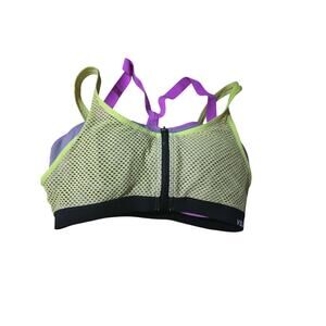 Victoria's Secret Sport Bra 34DD Womens Zip Front Padded Wireless Comfort Sports